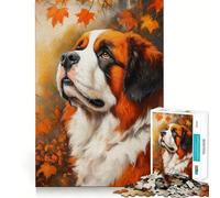 Rompecabezas para Adolescentes de 1000 Piezas,diseño de San Bernardo de otoño articulaciones Suaves,Divertido,Actividad Cerebral,Juego Relajante, (38x52cm)