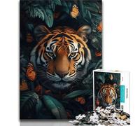 Rompecabezas para Adolescentes de 1000 Piezas, diseño de Tigre de la Selva Juguetes educativos Que alivian el estrés y ayudan a interactuar Entre Padres e Hijos (38x26cm)