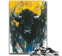 Rompecabezas para Adolescentes de 1000 Piezas, diseño de Toro Dorado Negro, Juguetes educativos, Juegos Familiares, Regalos para Amigos y Familiares, 50x75cm