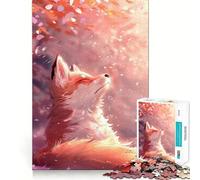 Rompecabezas para adolescentes de 1000 piezas,diseño de zorro Kitsune bebé Sakura,articulaciones suaves,juguete divertido e inteligente para el cerebro,juego relajante,regalo divertido para cumpleaños