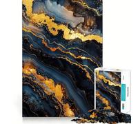 Rompecabezas para Adolescentes de 1000 Piezas,diseño estético en Negro y Oro,Arte de Borde Premium,Juego de concentración Mental,diversión para el Tiempo Libre,Regalo artístico de Navidad 38x26cm