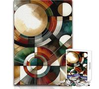 Rompecabezas para Adolescentes de 1000 Piezas, diseño geométrico Abstracto terroso, Ideal para Disfrutar de Horas de Tranquilidad y Tranquilidad, Corte Limpio, Juguete Artesanal Duradero, 38x52cm