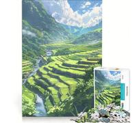 Rompecabezas para Adolescentes de 1000 Piezas, diseño Green Valley Vista, Juguetes antiestrés, dificultad Alta, Ideal para Decorar el Escritorio 38x52cm