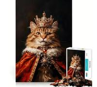 Rompecabezas para Adolescentes de 1000 Piezas,diseño Majestuosidad del Gato,Piezas de Ajuste preciso,Juguete lógico y Divertido,Juego Tranquilo,Juego de Arte para cumpleaños (50x75cm)