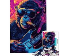 Rompecabezas para Adolescentes de 1000 Piezas diseño Monkey Blues Rompecabezas de precisión para Adolescentes Juego de ingenio para la interacción Entre Padres e Hijos 38x52cm
