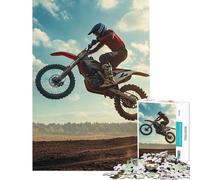 Rompecabezas para Adolescentes de 1000 Piezas diseño MX Jump Motocross Dirtbike desafiante para completar cumpleaños o para Mayores de 14 años Incluye Juego de Rompecabezas