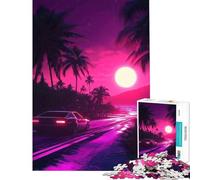 Rompecabezas para Adolescentes de 1000 Piezas diseño Retro Puesta de Sol en Marcha Juego Familiar Juguetes adictivos para Cultivar la Paciencia un Gran Regalo una Obra de Arte (tamaño 38x26cm)