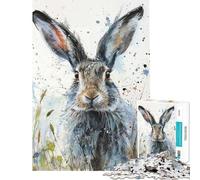 Rompecabezas para Adolescentes de 1000 Piezas diseño Splash of Hare Rompecabezas para Adultos Juegos relajantes Corte de precisión Ayuda a ejercitar el Cerebro (tamaño 38x52cm)