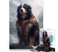 Rompecabezas para Adolescentes de 1000 Piezas,diseño Vikingo de montaña bernés,Arte de Corte Fino,Actividad para desarrollar la Mente,Juego Relajante, Tranquilo (38x26cm)