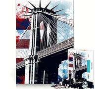 Rompecabezas para Adolescentes de 1000 Piezas,diseño Vintage del Puente de Brooklyn,Rompecabezas de lógica Divertido y de Corte preciso Ideal para Jugar,Relajarse y divertirse