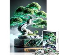 Rompecabezas para Adolescentes de 1000 Piezas diseño Zen Abstracto de bonsái de mármol Ideal para Decorar el hogar Regalo de cumpleaños Juego Educativo para Mejorar el Amor en Pareja (tamaño 50x75cm)