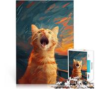 Rompecabezas para Adolescentes de 1000 Piezas Divertido Estilo de Grito de Gato Diversión Familiar Regalos de Amigo Secreto 38x26cm