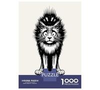 Rompecabezas para Adolescentes De 1000 Piezas Do I Look Ok Cat Rompecabezas para Adolescentes Juego Familiar Desafío Difícil Cumpleaños Y Navidad 52x38cm/1000pcs