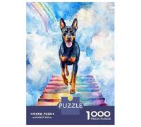 Rompecabezas para Adolescentes De 1000 Piezas Doberman Rainbow Bridge Rompecabezas para Adultos Juego De Ingenio para Mejorar La Memoria Actividades Divertidas En Casa 38x26cm/1000pcs