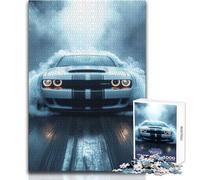 Rompecabezas para Adolescentes de 1000 Piezas, Dodge Challenger Burnout, Juego Educativo Familiar, difícil, Regalo de cumpleaños, tamaño 38x52cm