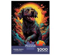 Rompecabezas para Adolescentes De 1000 Piezas Dog and Ball on The Beach Rompecabezas para Adultos Juguete Decoración De Pared Desafío Difícil 52x38cm/1000pcs