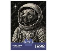 Rompecabezas para Adolescentes De 1000 Piezas Dog Astronaut in Space Suit Rompecabezas para Adultos Juegos Relajantes para La Diversión Familiar 52x38cm/1000pcs