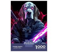 Rompecabezas para Adolescentes De 1000 Piezas Dog Basset Hound Samurai with Katana Rompecabezas para Adultos Juegos Familiares Corte De Precisión Regalos Y Cumpleaños Únicos 70x50cm/1000pcs