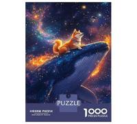 Rompecabezas para Adolescentes De 1000 Piezas Dog on Cosmic Whale Rompecabezas para Adultos Juegos Familiares Alivia El Estrés Regalos De Cumpleaños Y Únicos 52x38cm/1000pcs