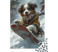 Rompecabezas para Adolescentes De 1000 Piezas Dog Snowboarding Adventure Rompecabezas para Adultos Juguetes DIY Pero Divertidos Y Humorísticos Regalos De Cumpleaños Y Únicos 38x26cm/1000pcs