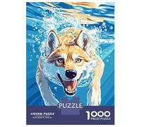 Rompecabezas para Adolescentes De 1000 Piezas Dog Swimming Underwater Illustration Rompecabezas para Adolescentes Juegos Relajantes Alivia El Estrés 70x50cm/1000pcs