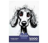 Rompecabezas para Adolescentes De 1000 Piezas Dog with Red Eyes Rompecabezas para Adolescentes Juegos Relajantes Regalos para Mujeres para Cumpleaños, Navidad 70x50cm/1000pcs