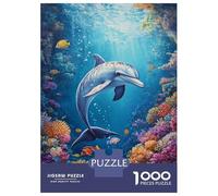 Rompecabezas para Adolescentes De 1000 Piezas Dolphin in Coral Reef Rompecabezas para Adultos Juego Práctico Pero Divertido Y Humorístico Regalo De Cumpleaños, Regalos, 70x50cm/1000pcs