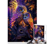 Rompecabezas para Adolescentes de 1000 Piezas Dos búhos acurrucados en un árbol Juegos educativos Juguete didáctico para Aprender Decoración de Pared Entrena tu Cerebro y Tus Manos (50x75cm)