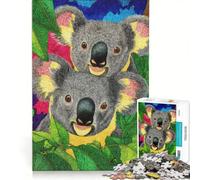 Rompecabezas para Adolescentes de 1000 Piezas Dos Koalas Entre follaje Colorido Juegos Divertidos para ejercitar la Mente y Las Manos Ideal para Decorar el Escritorio 50x75cm