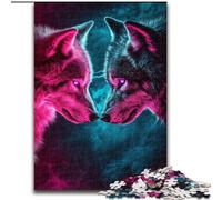 Rompecabezas para Adolescentes de 1000 Piezas: Dos Lobos Juguetes educativos, Juegos antiestrés, decoración única para el hogar y Regalos tamaño 50x75cm