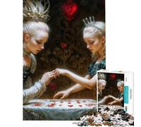 Rompecabezas para Adolescentes de 1000 Piezas Dos Reinas y Corazones Inspirado en Alicia en el País de Las Maravillas Rompecabezas DIY de 1000 Piezas para la diversión Juego desafiante para Toda