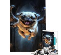 Rompecabezas para Adolescentes de 1000 Piezas Drácula y Pug Juego Imposible Juego Educativo Juguete desafiante Regalo Divertido Ideal para Parejas (tamaño 75x50cm)