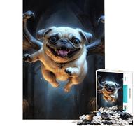 Rompecabezas para Adolescentes de 1000 Piezas Drácula y su Perro Pug Juego desafiante Juguetes educativos Juego para Mejorar la Memoria Regalos de Amigo Invisible (tamaño 38x52cm)