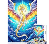 Rompecabezas para Adolescentes de 1000 Piezas Dragón Alado en el Cielo Juego Educativo Decoración para el hogar Juguetes para el hogar Entrena tu Cerebro y Tus Manos (38x26cm)