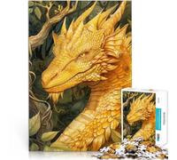 Rompecabezas para Adolescentes de 1000 Piezas Dragón Amarillo Juguetes educativos de Aprendizaje Trato como Regalo para Toda la Familia 52x38cm