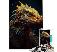 Rompecabezas para Adolescentes de 1000 Piezas Dragón Amarillo místico difícil y desafiante Ideal para aliviar el estrés y ejercitar la Mente para Mayores de 14 años (50x75cm)