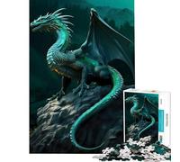 Rompecabezas para Adolescentes de 1000 Piezas Dragón Anciano de Tierra Verde Juguetes Educativos Juego Educativo Decoración Perfecta Regalos de Cumpleaños (Tamaño 38x26cm)