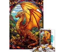 Rompecabezas para Adolescentes de 1000 Piezas Dragón Anciano del Cielo Dorado Ideal para cumpleaños Navidad Actividades Familiares y Juegos Divertidos para Mayores de 14 años (38x26cm)