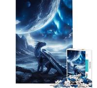 Rompecabezas para Adolescentes de 1000 Piezas Dragón Espacial y Planetas Juego Relajante Juguete Intelectual Regalo Ideal para Hombres y Mujeres Una Obra de Arte (tamaño 38x52cm)
