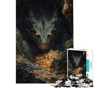 Rompecabezas para Adolescentes de 1000 Piezas Dragón guardián del Tesoro Rompecabezas para Adultos Juegos Familiares Difícil cumpleaños y Navidad (Tamaño 38x26cm)