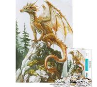 Rompecabezas para Adolescentes de 1000 Piezas Dragón místico de Cuerpo Completo Un Reto para completar Diversión en Familia Juguete antiestrés para Mayores de 14 años (38x26cm)