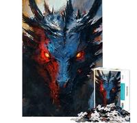 Rompecabezas para Adolescentes de 1000 Piezas Dragón Negro Juego desafiante Juguete para ejercitar la Mente Juego difícil excelente Regalo y Juguete (tamaño 38x52cm)