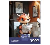 Rompecabezas para Adolescentes De 1000 Piezas Dragon Reading on Toilet Rompecabezas para Adultos Juegos Divertidos Una Obra De Arte Cumpleaños Y Navidad 38x26cm/1000pcs