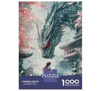 Rompecabezas para Adolescentes De 1000 Piezas Dragon'S Gaze in Cherry Blossoms Rompecabezas para Adultos Juegos Familiares Desafío Difícil Regalos De Cumpleaños Y Únicos 38x26cm/1000pcs