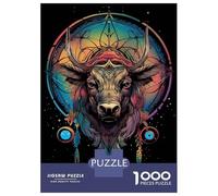 Rompecabezas para Adolescentes De 1000 Piezas Dreamcatcher Mandala Bull Rompecabezas para Adultos Juego De Ingenio Decoración De Pared Regalos para Reducir El Estrés 70x50cm/1000pcs