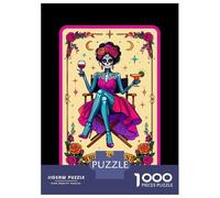 Rompecabezas para Adolescentes De 1000 Piezas Drunk Aunt Skeleton Tarot Card Rompecabezas para Adultos Juego Práctico Una Obra De Arte Cumpleaños 70x50cm/1000pcs