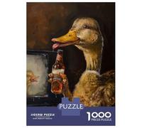 Rompecabezas para Adolescentes De 1000 Piezas Drunk Duck Drinking Beer Rompecabezas para Adultos Juguetes Antiestrés Regalo De Cumpleaños Cumpleaños 38x26cm/1000pcs