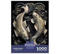 Rompecabezas para Adolescentes De 1000 Piezas Dual Koi Fish Serenade Rompecabezas para Adultos Juegos Divertidos Decoración De Pared 38x26cm/1000pcs