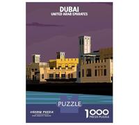 Rompecabezas para Adolescentes De 1000 Piezas Dubai Old City Poster Art Rompecabezas para Adultos Juguete Decoración De Pared Regalo De Cumpleaños Juego Desafiante Regalos 38x26cm/1000pcs