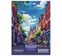 Rompecabezas para Adolescentes De 1000 Piezas Dublin, Ireland Street View Illustration Rompecabezas para Adultos Juego De Ingenio Decoración De Pared Regalos para Reducir El Estrés 38x26cm/1000pcs